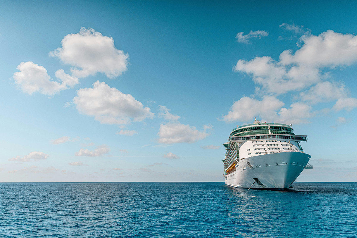 A cruise ship at the ocean