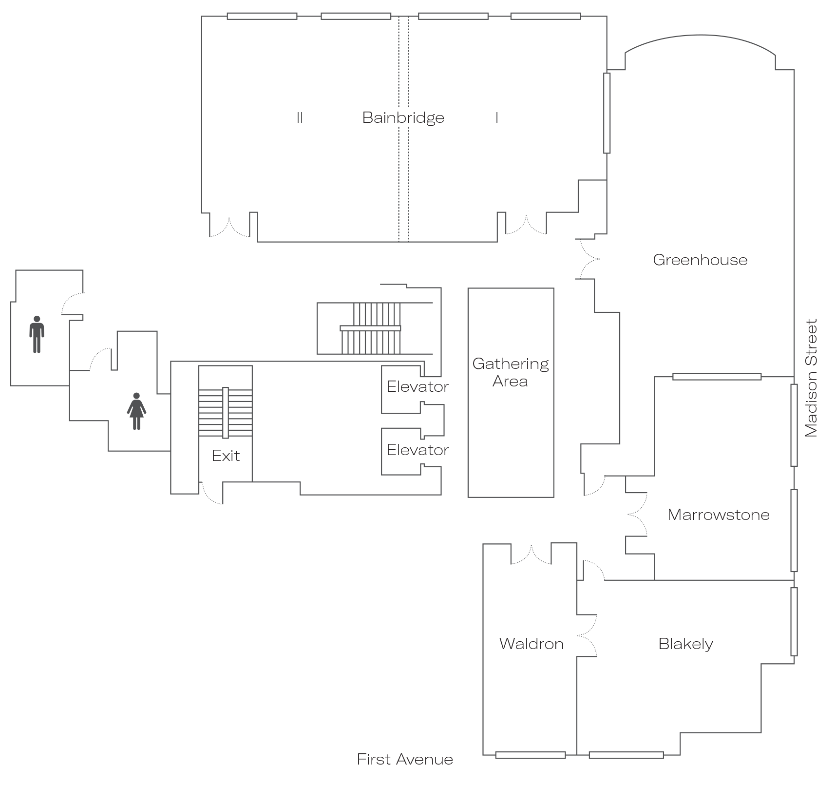 a black and white map of a building